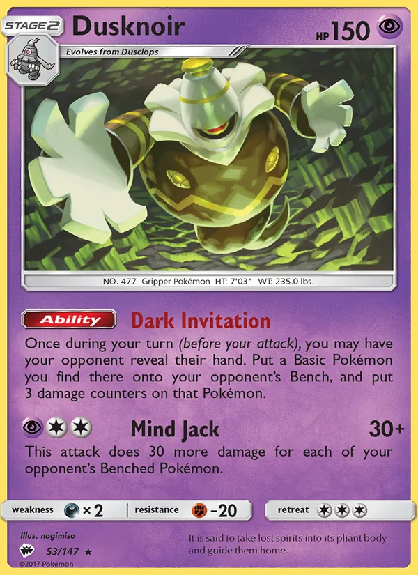 Kartu Dusknoir dari Burning Shadows, nomor 53/147