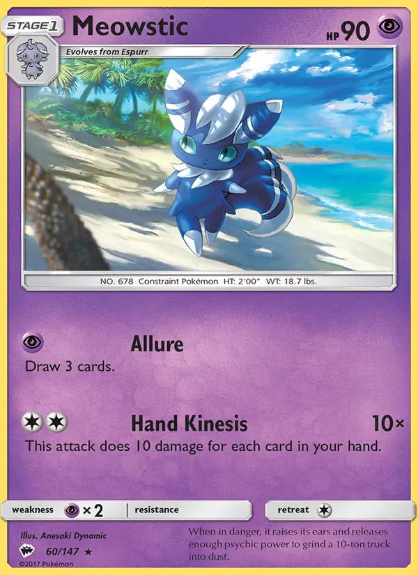 Kaart Meowstic uit Burning Shadows, nummer 60/147