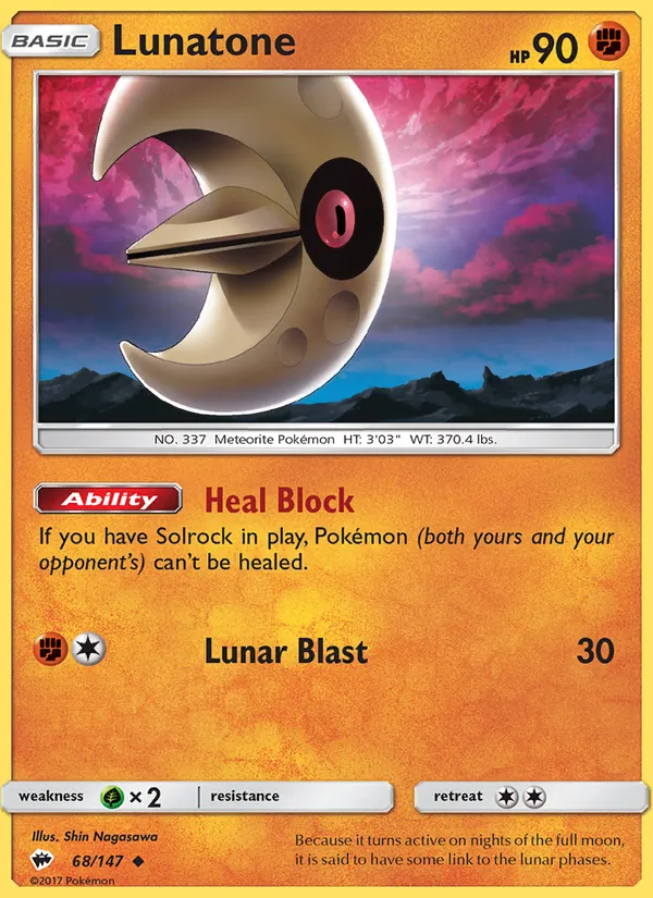Kaart Lunatone uit Burning Shadows, nummer 68/147