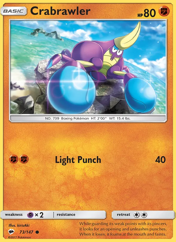 Kartu Crabrawler dari Burning Shadows, nomor 73/147