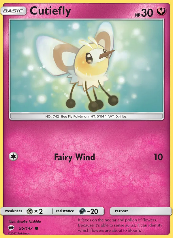 Kaart Cutiefly uit Burning Shadows, nummer 95/147