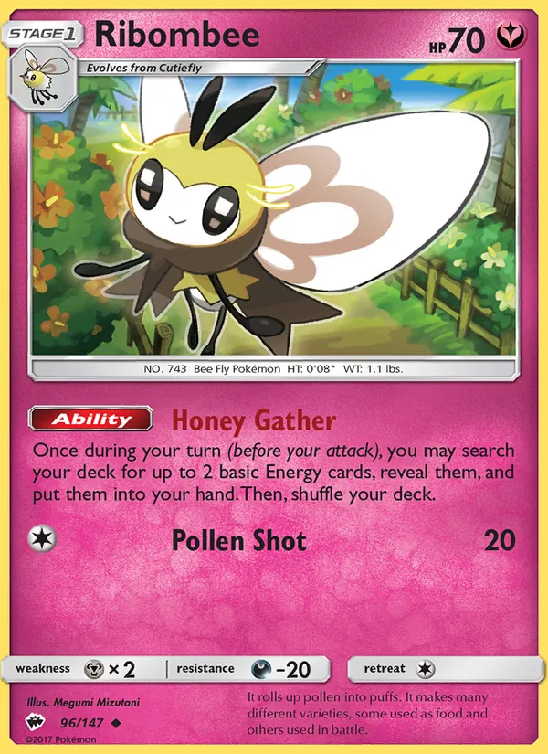 Kartu Ribombee dari Burning Shadows, nomor 96/147