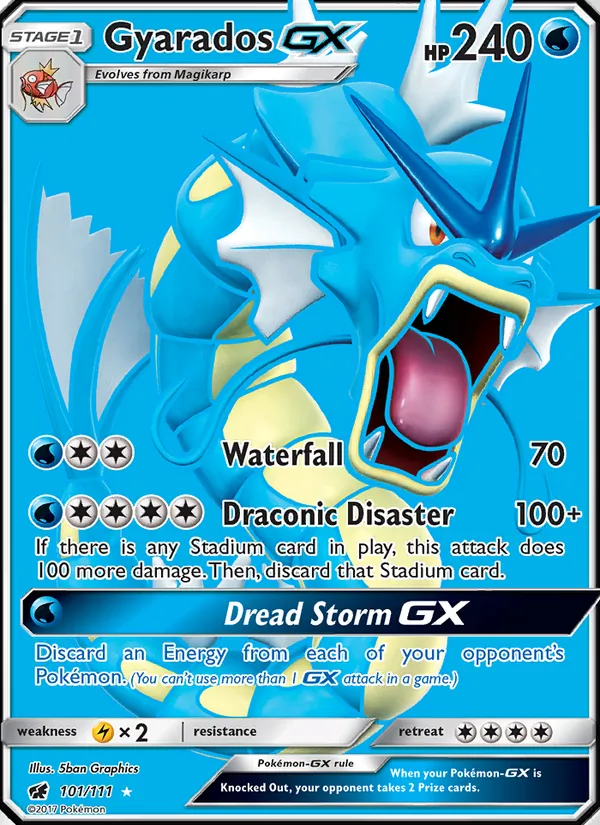 Gyarados GX card from Crimson Invasion, number 101/111