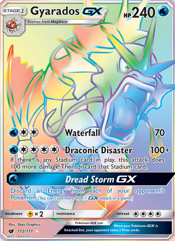 Gyarados GX card from Crimson Invasion, number 112/111