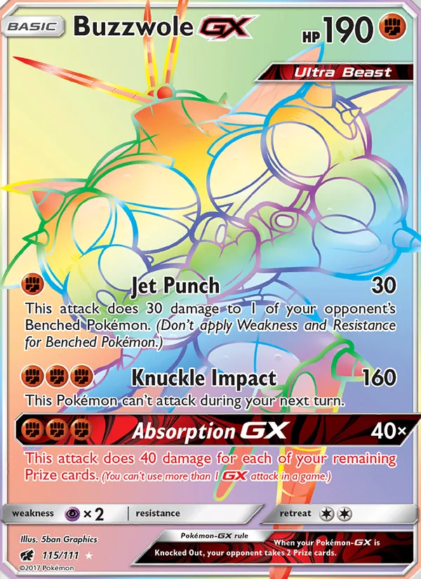 Buzzwole GX card from Crimson Invasion, number 115/111