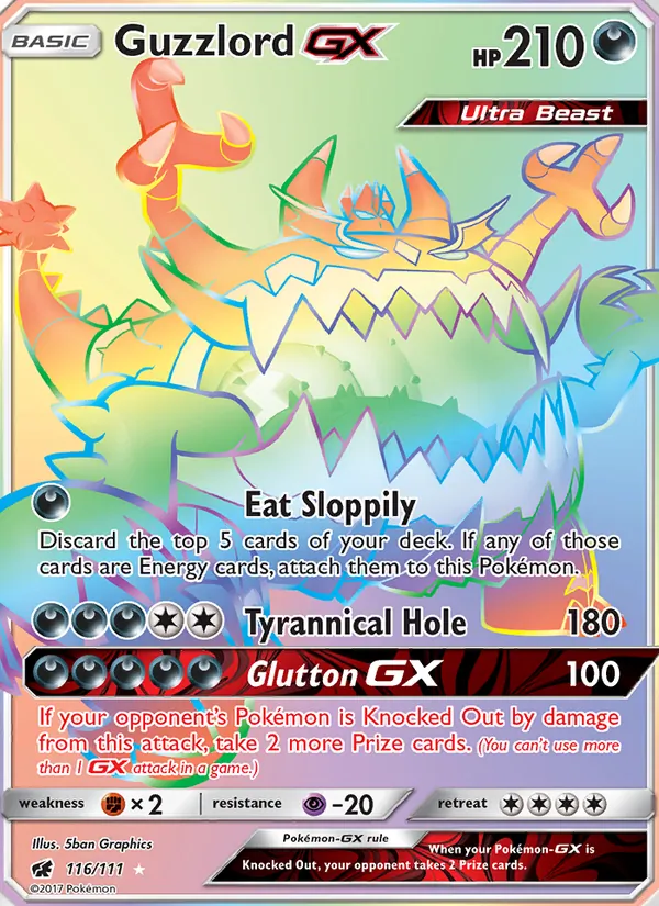 Guzzlord GX card from Crimson Invasion, number 116/111