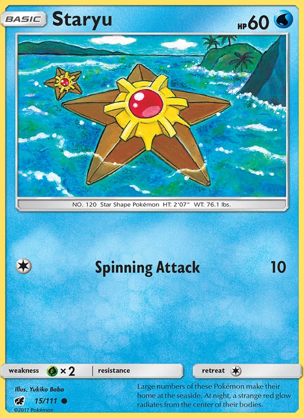 Kartu Staryu dari Crimson Invasion, nomor 15/111