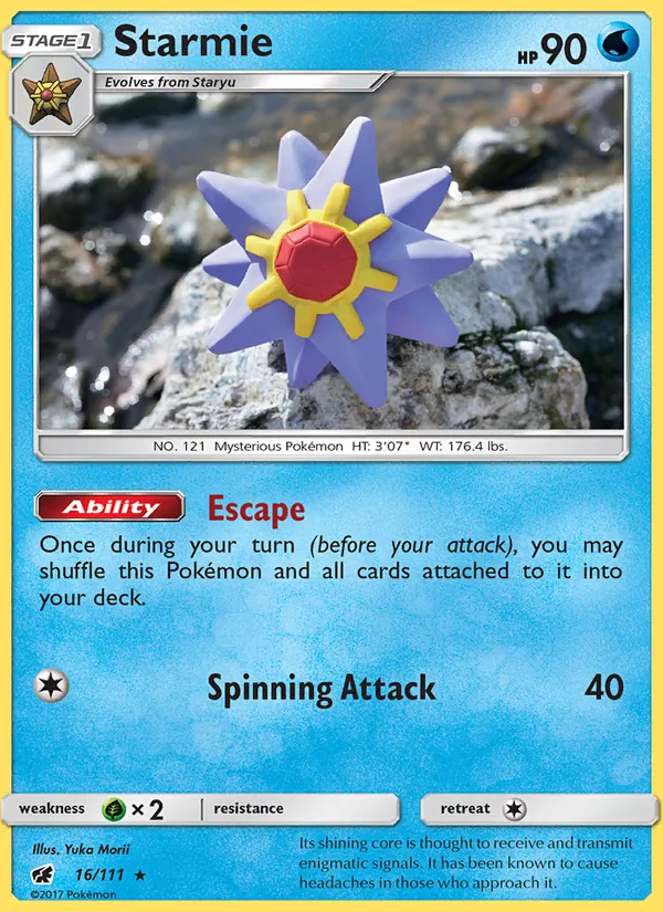 Kartu Starmie dari Crimson Invasion, nomor 16/111