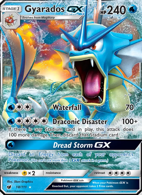 Gyarados GX card from Crimson Invasion, number 18/111