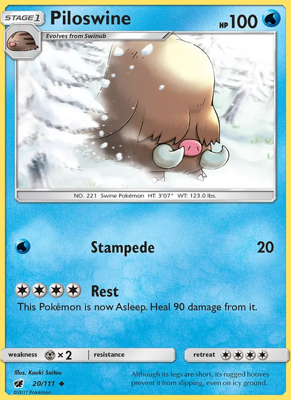 Kartu Piloswine dari Crimson Invasion, nomor 20/111