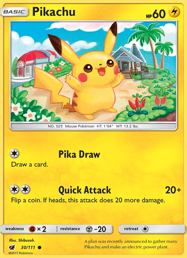 Kartu Pikachu dari Crimson Invasion, nomor 30/111