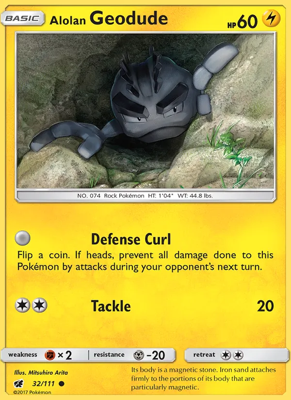 Kartu Alolan Geodude dari Crimson Invasion, nomor 32/111