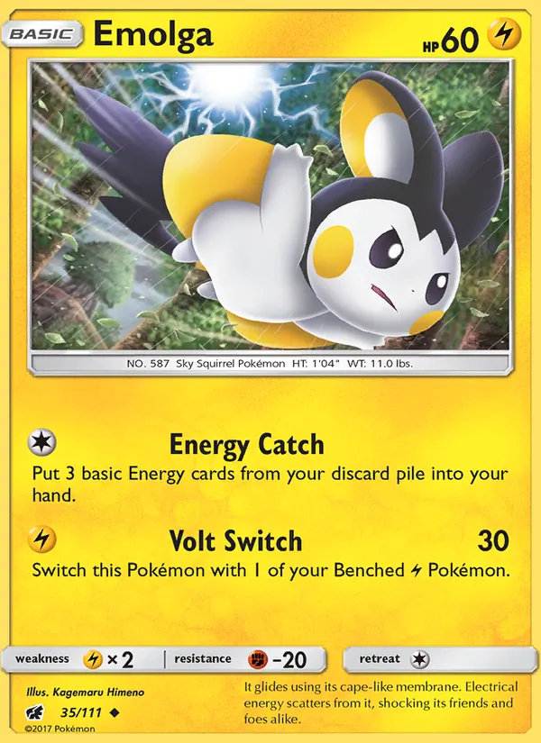 Kaart Emolga uit Crimson Invasion, nummer 35/111