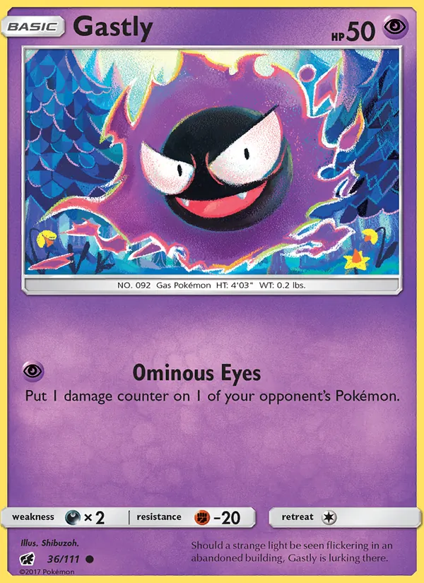 Kartu Gastly dari Crimson Invasion, nomor 36/111