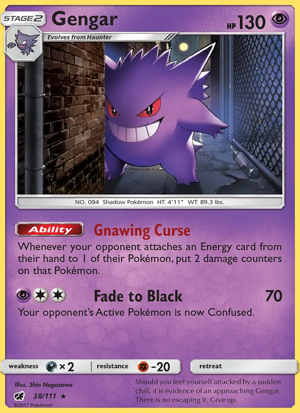 Gengar card from Crimson Invasion, number 38/111