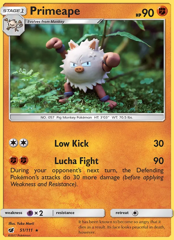 Kaart Primeape uit Crimson Invasion, nummer 51/111