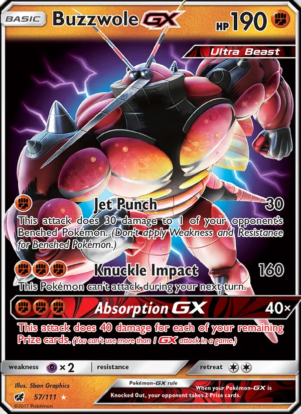 Kaart Buzzwole GX uit Crimson Invasion, nummer 57/111