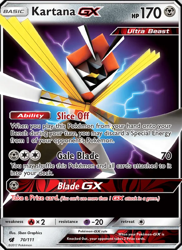 Kartu Kartana GX dari Crimson Invasion, nomor 70/111