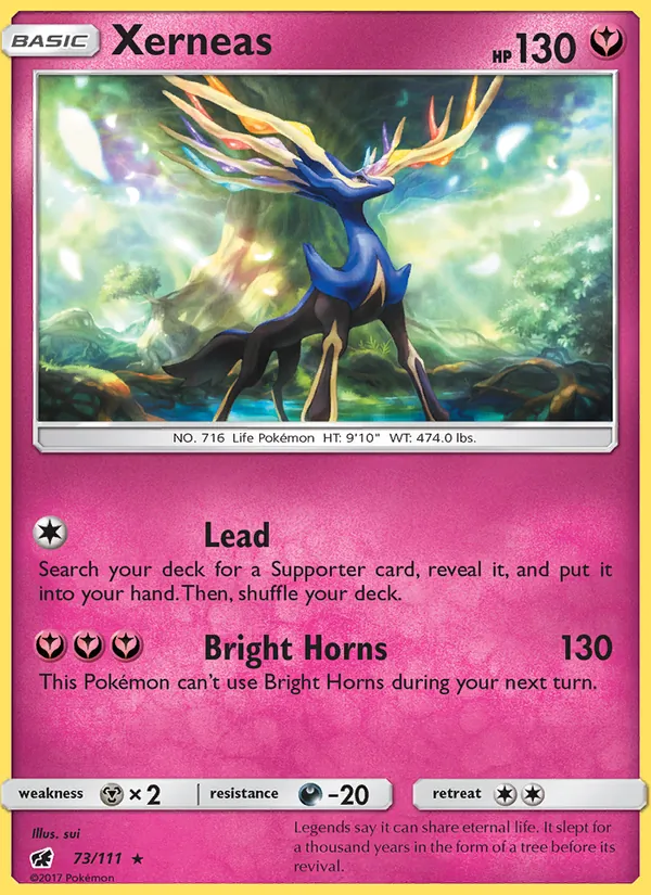 Kaart Xerneas uit Crimson Invasion, nummer 73/111