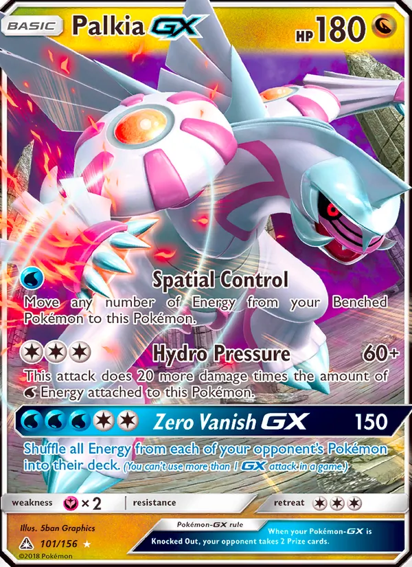 Kartu Palkia GX dari Ultra Prism, nomor 101/156