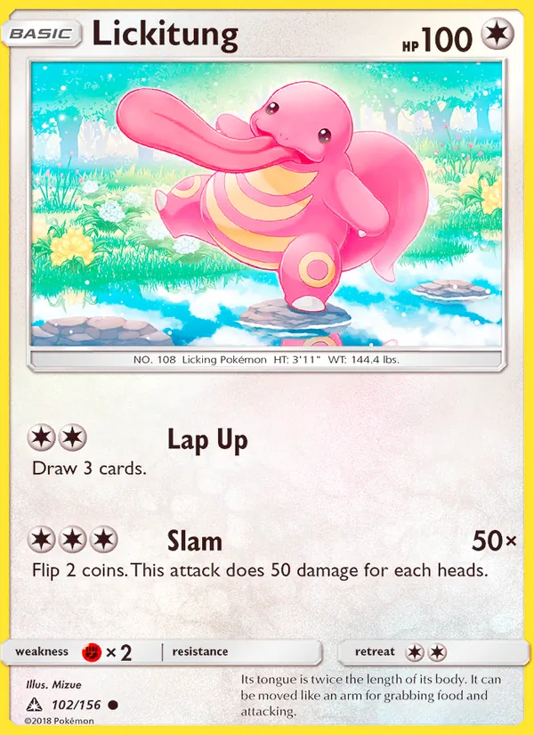 Kaart Lickitung uit Ultra Prism, nummer 102/156