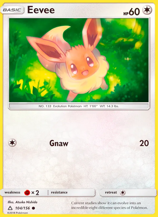 Kaart Eevee uit Ultra Prism, nummer 104/156
