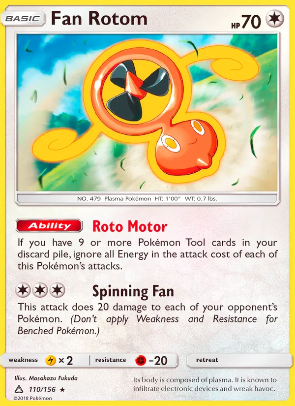 Kaart Fan Rotom uit Ultra Prism, nummer 110/156
