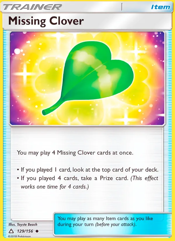 Kaart Missing Clover uit Ultra Prism, nummer 129/156