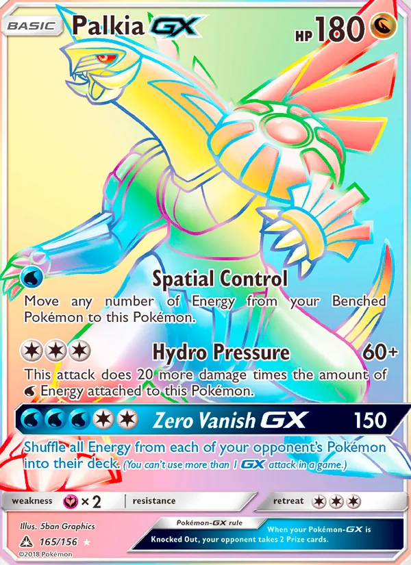 Kaart Palkia GX uit Ultra Prism, nummer 165/156
