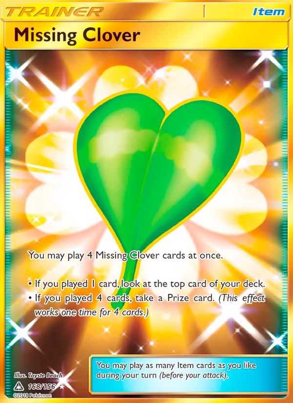 Kartu Missing Clover dari Ultra Prism, nomor 168/156