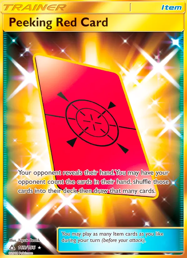 Peeking Red Card card from Ultra Prism, number 169/156
