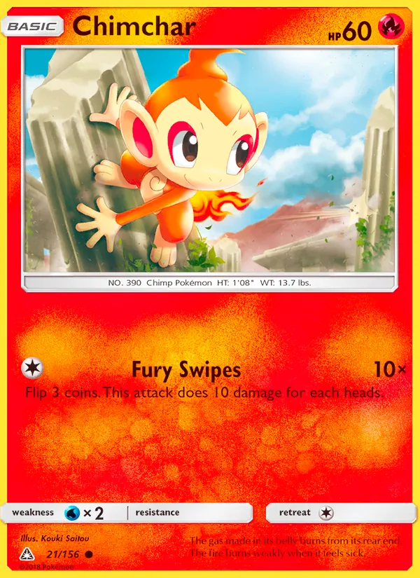 Kaart Chimchar uit Ultra Prism, nummer 21/156