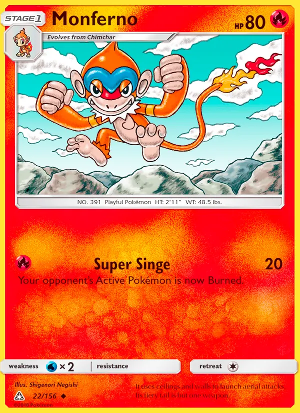 Kartu Monferno dari Ultra Prism, nomor 22/156