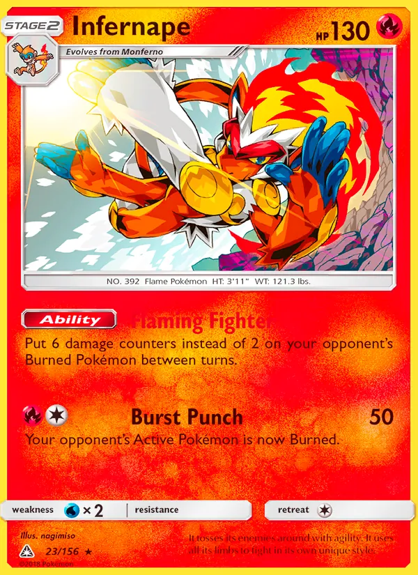 Kartu Infernape dari Ultra Prism, nomor 23/156