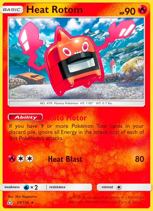 Kartu Heat Rotom dari Ultra Prism, nomor 24/156