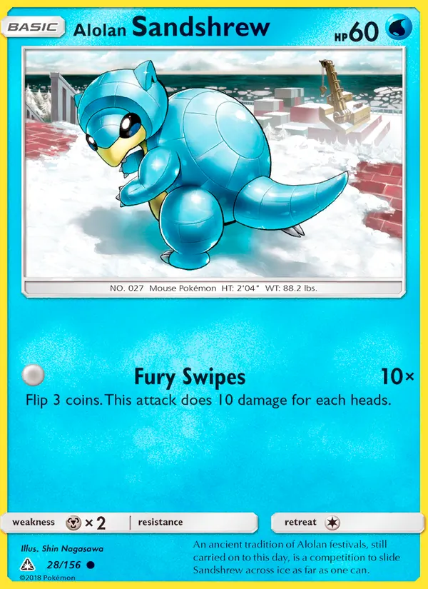 Kaart Alolan Sandshrew uit Ultra Prism, nummer 28/156