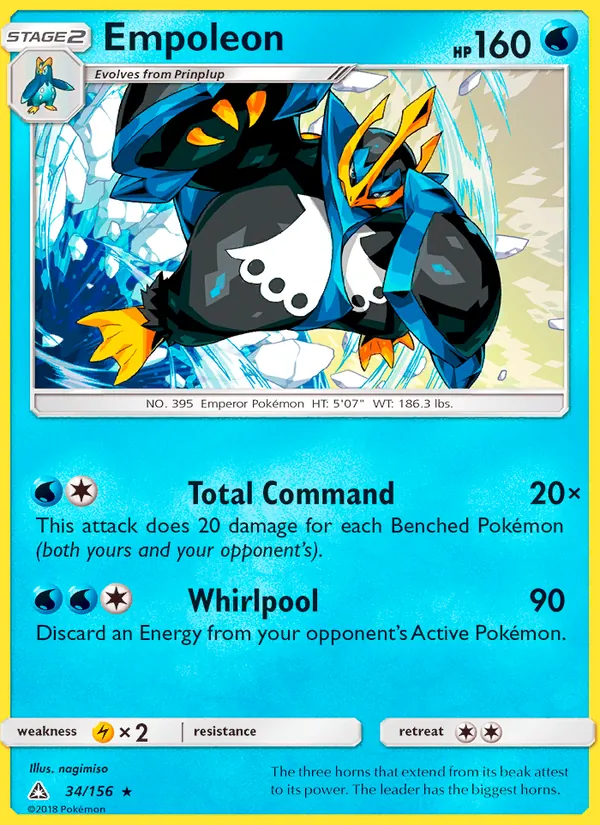 Kaart Empoleon uit Ultra Prism, nummer 34/156