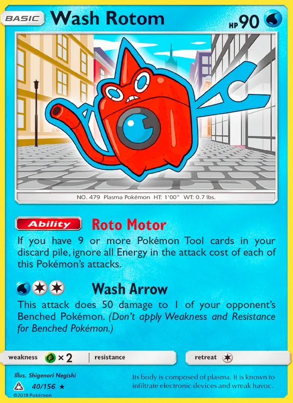 Kaart Wash Rotom uit Ultra Prism, nummer 40/156