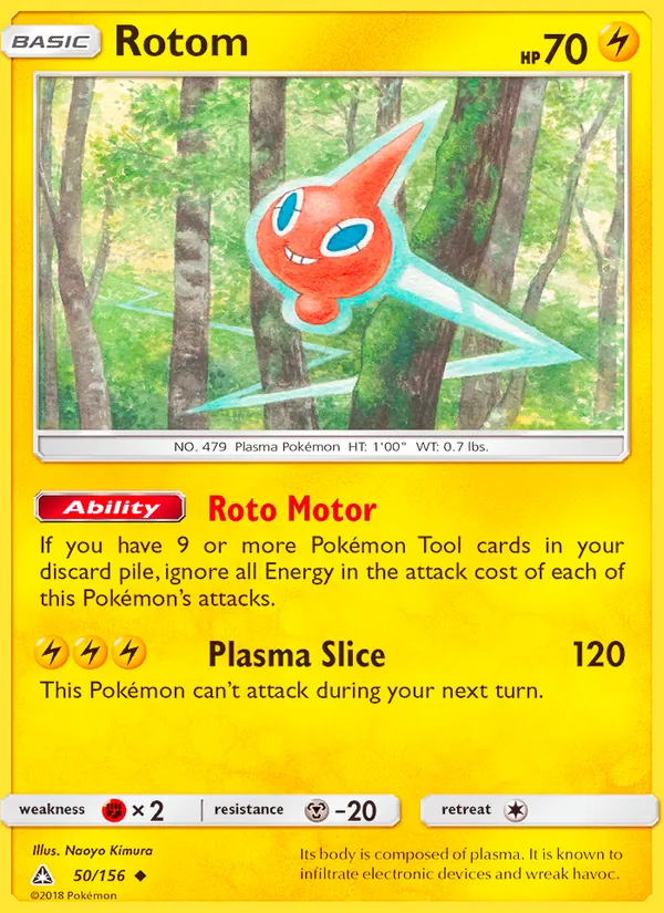 Kartu Rotom dari Ultra Prism, nomor 50/156