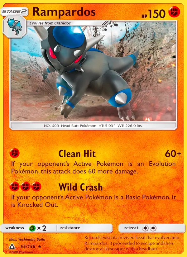 Kaart Rampardos uit Ultra Prism, nummer 65/156