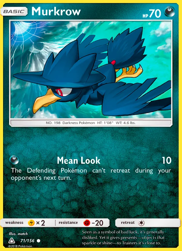 Kaart Murkrow uit Ultra Prism, nummer 71/156