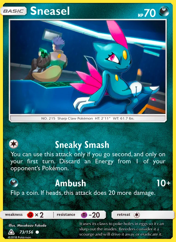 Kartu Sneasel dari Ultra Prism, nomor 73/156