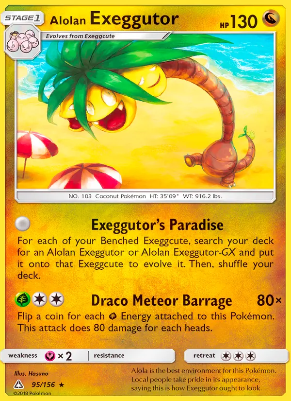 Kartu Alolan Exeggutor dari Ultra Prism, nomor 95/156