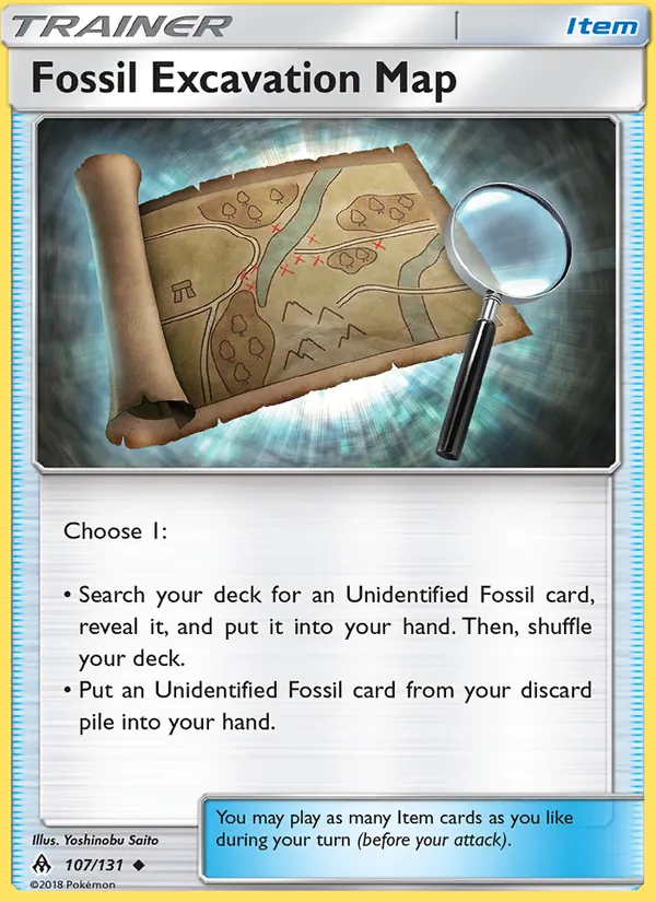 Kartu Fossil Excavation Map dari Forbidden Light, nomor 107/131