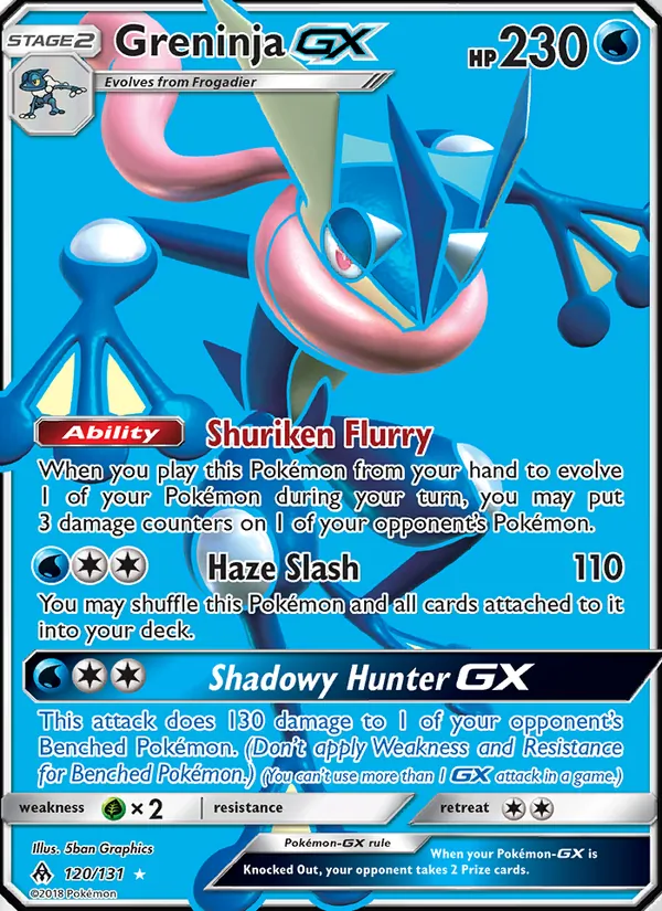 Greninja GX card from Forbidden Light, number 120/131