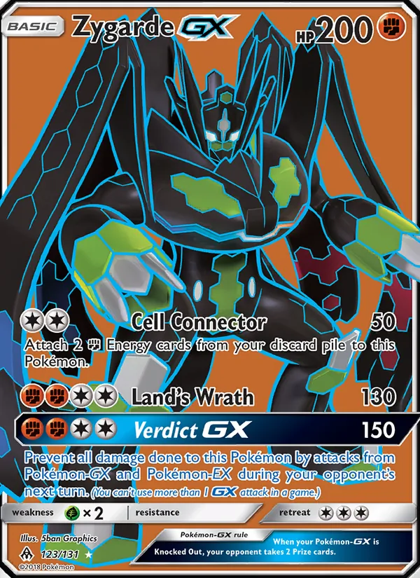 Zygarde GX card from Forbidden Light, number 123/131