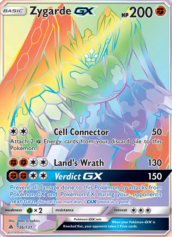 Zygarde GX card from Forbidden Light, number 136/131