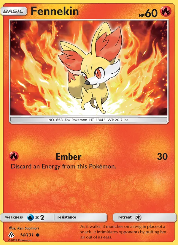 Kartu Fennekin dari Forbidden Light, nomor 14/131