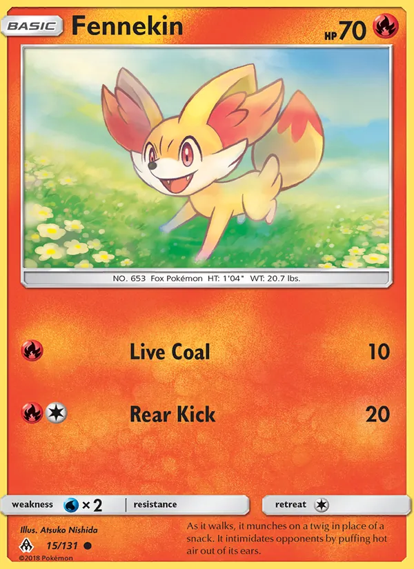 Kartu Fennekin dari Forbidden Light, nomor 15/131