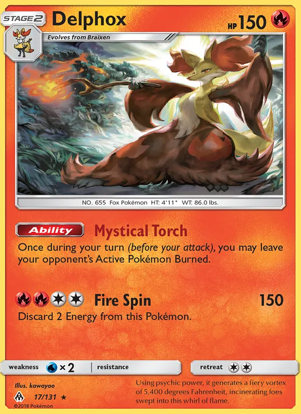 Kartu Delphox dari Forbidden Light, nomor 17/131